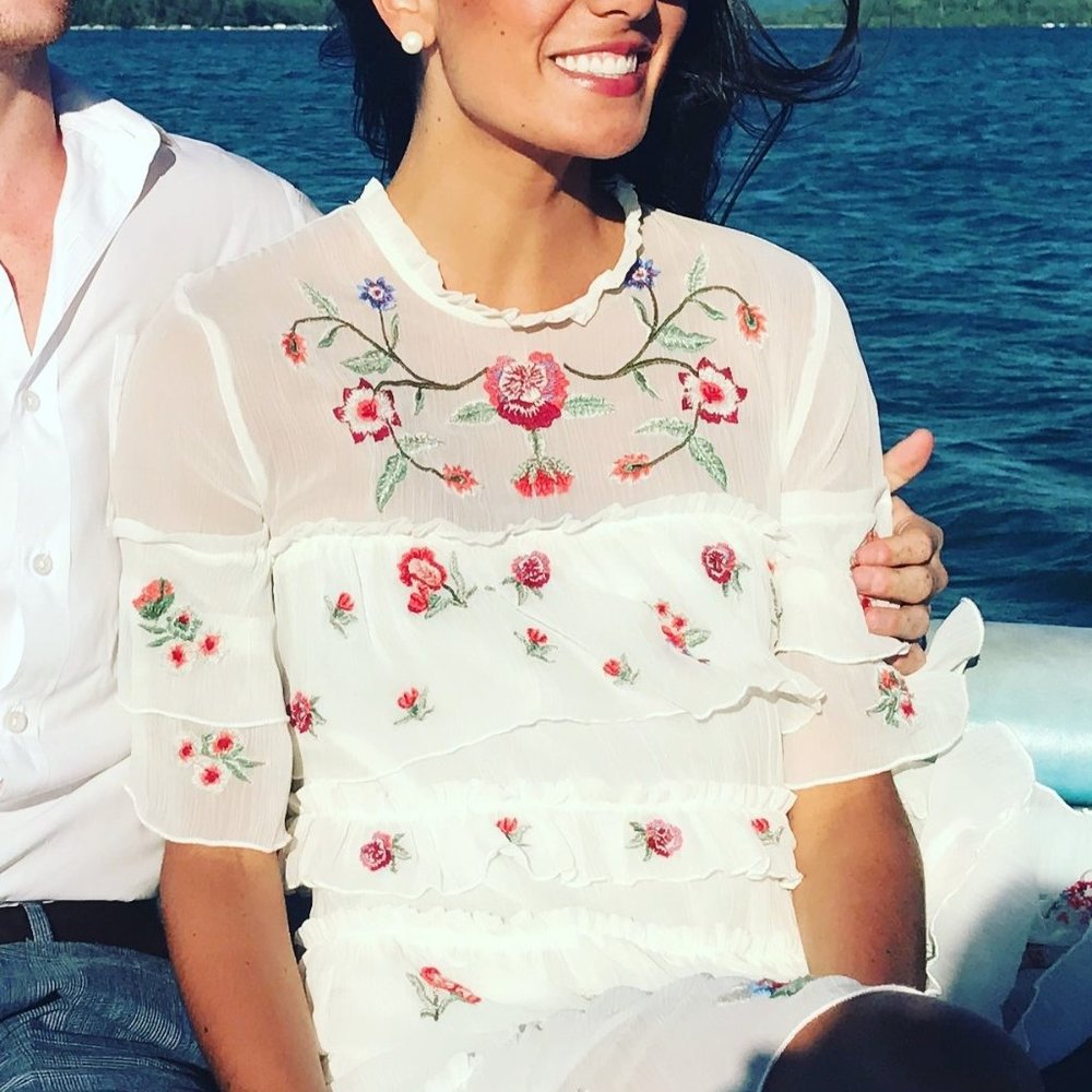 Zara White Floral Dress